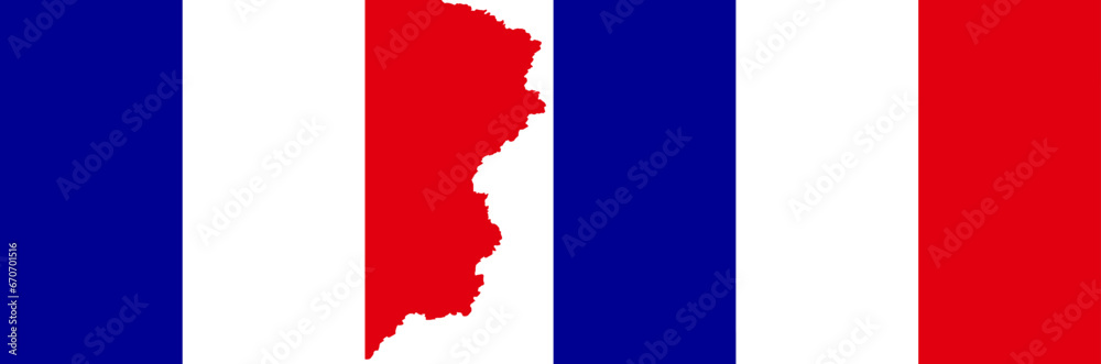 Obraz premium French flags vector. Standard flag and with torn edges