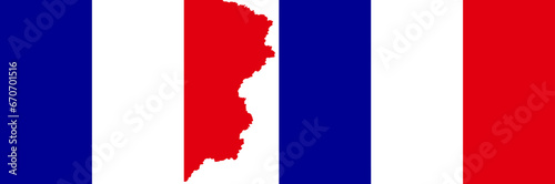French flags vector. Standard flag and with torn edges