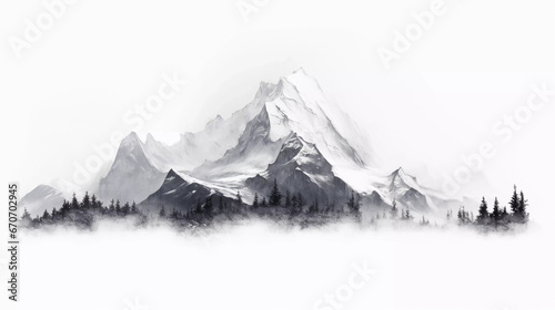 mountain on a white background