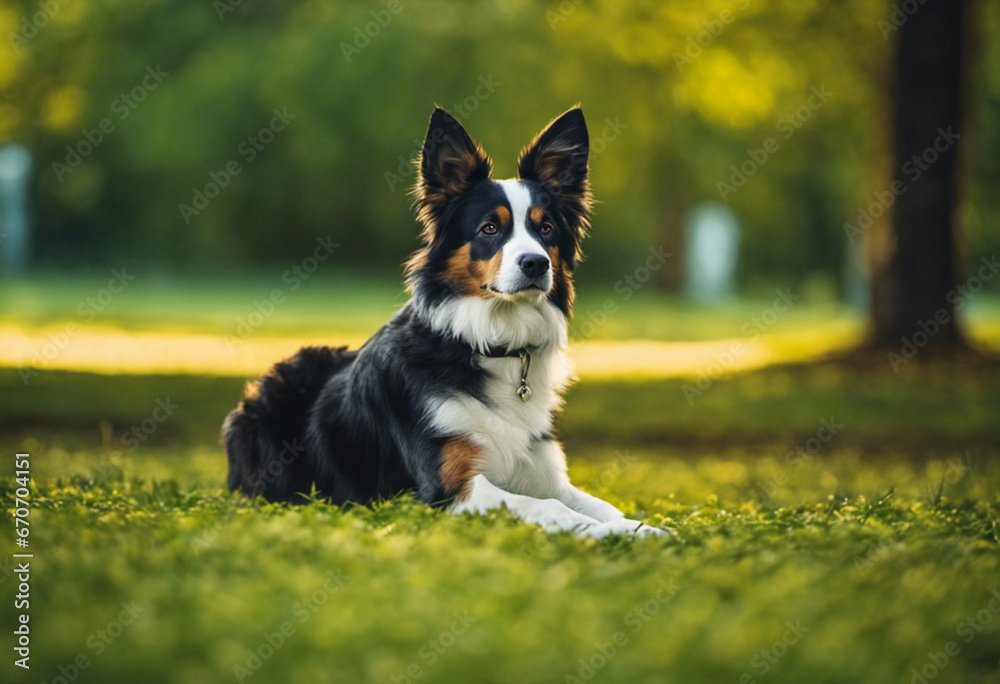 Dog, green backround Dog, green backround