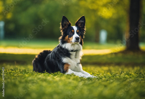 Dog, green backround