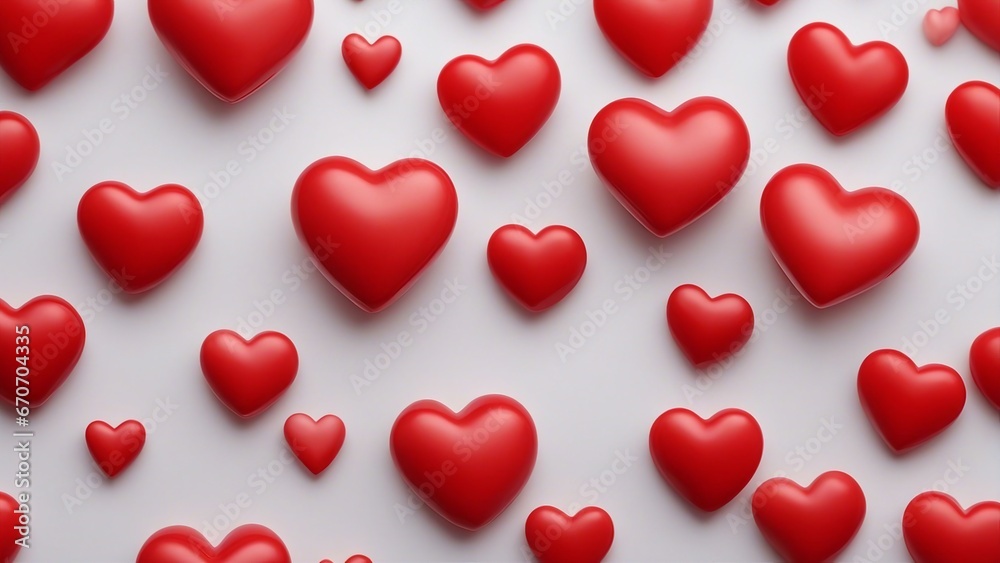 red hearts background A red heart filled with smaller hearts on a white background. The heart is large and bright, 