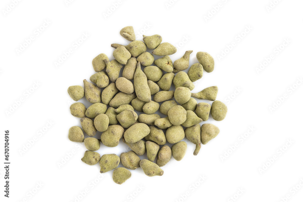 Green oolong tea isolated on white background. Top view Green oolong tea isolated on white background. Top view