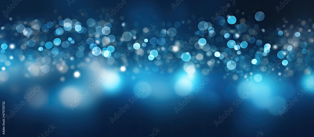 Bokeh on blue abstract backdrop