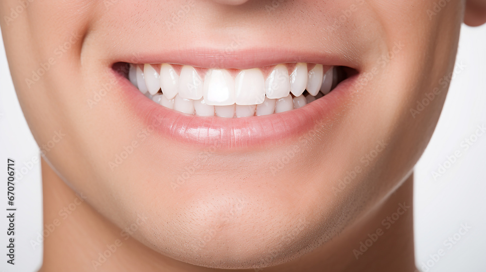 Close-up of healthy white teeth of smiling man male. Dental care concepts Close-up of healthy white teeth of smiling man male. Dental care concepts