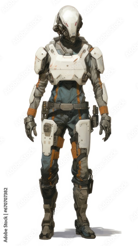 Fantasy Game Character Standing Alone in a Surreal World, Stunning Digital Illustration, Isolated Hero in White Background, Action Adventure Concept. Generative AI Fantasy Game Character Standing Alone in a Surreal World, Stunning Digital Illustration, Isolated Hero in White Background, Action Adventure Concept. Generative AI