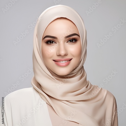 Portrait of young happy woman looks in camera. Skin care beauty, skincare cosmetics, dental concept isolated over white background, photo
