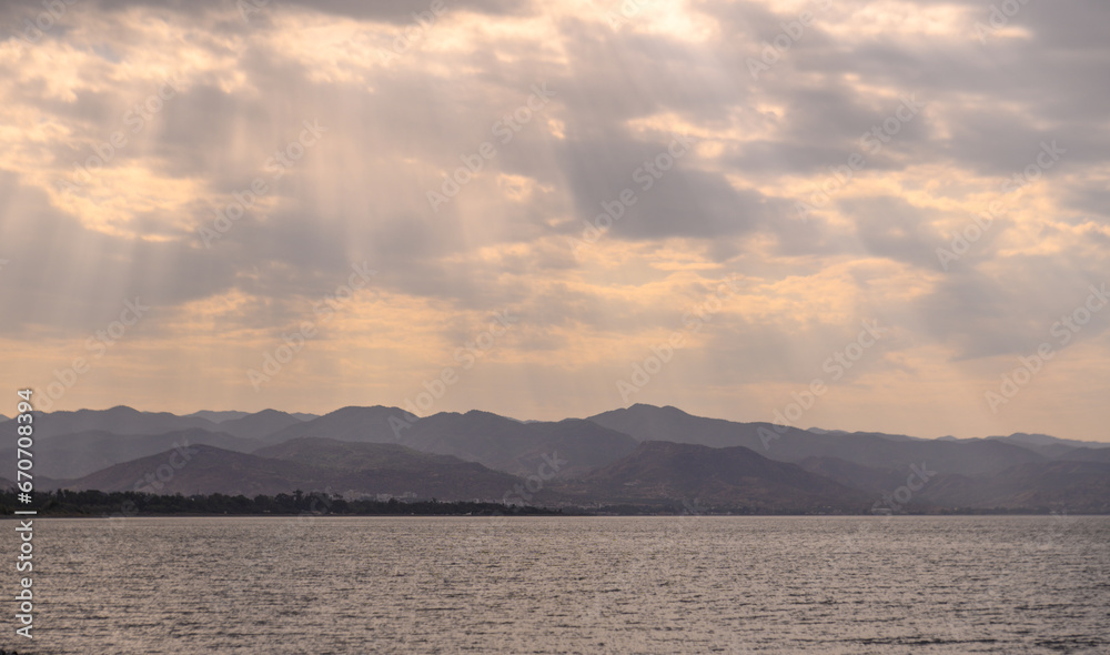 evening against the backdrop of the sea and mountains on the island of Cyprus 3