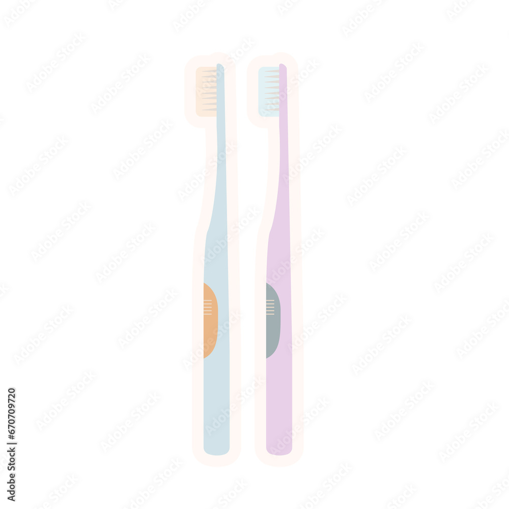 Toothbrushes isolated. Set of toothbrushes. Pink and blue toothbrushes vector illustration. Toothbrushes stickers. Toothbrushes isolated. Set of toothbrushes. Pink and blue toothbrushes vector illustration. Toothbrushes stickers.