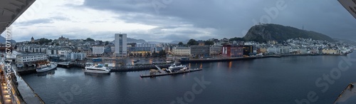 Panoramic view of Alesund from a boat anchored in the harbour. Norway © Manoli Pérez