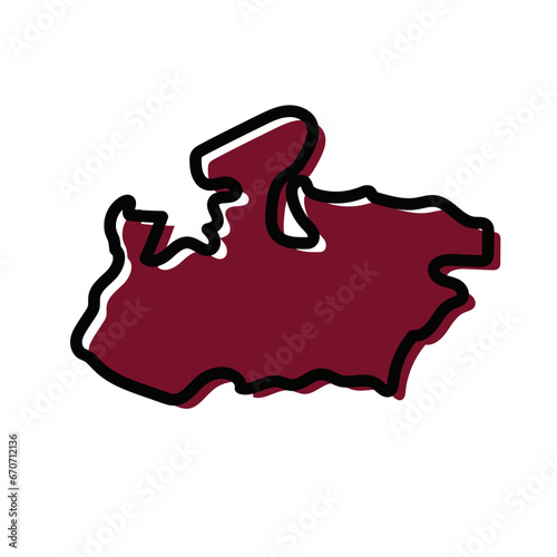 Rajasthan state map vector art on white color.
