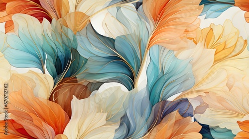  a close up of a bunch of flowers with many different colors of petals in the middle of the petals and leaves in the middle of the petals.  generative ai