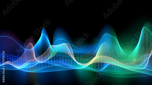 Obraz na płótnie Voice recognition, Sound wave analysis, Audio visualization, AI-powered transcri