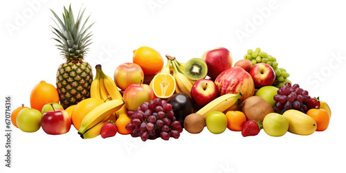 Collection of different types of fruit, isolated