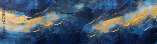 Marbled background banner panorama  blue  golden  abstract  luxurious  elegant  marble stone texture