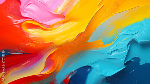 Rainbow colored abstract painting background photo