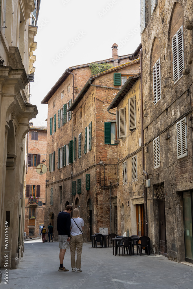 street scene from an Italian town in summer