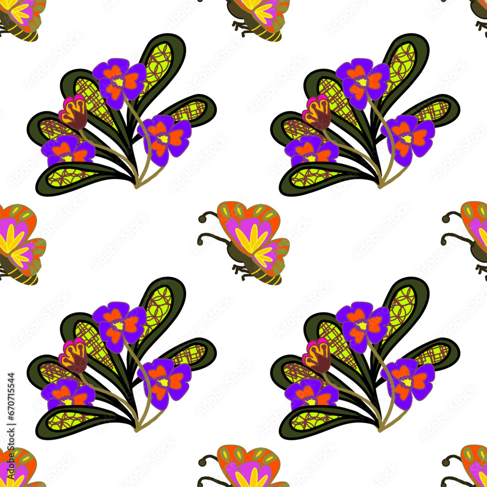seamless pattern with flower and butterfly seamless pattern with flower and butterfly