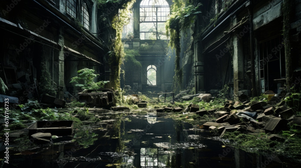 old abandoned factory ai generated old abandoned factory ai generated