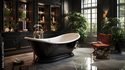 luxury hotel room with separate bath ai generated © Alena Shelkovnikova