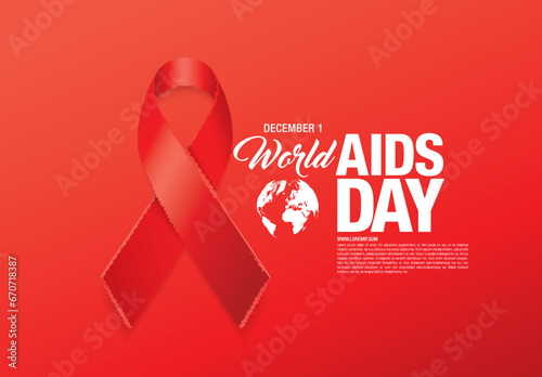 world aids day poster layout design, vector illustration