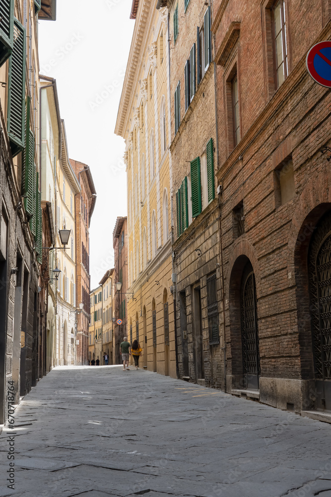 classic beige stone streets in an Italian town