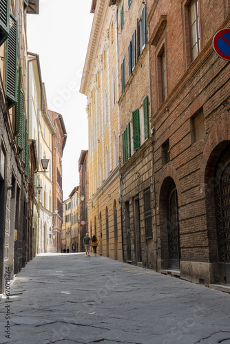 classic beige stone streets in an Italian town