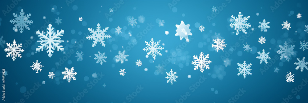 Minimal snowflake panorama background, snowflake banner