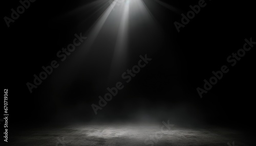 Spotlight above, studio Black Background