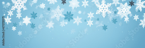 Minimal snowflake panorama background  snowflake banner