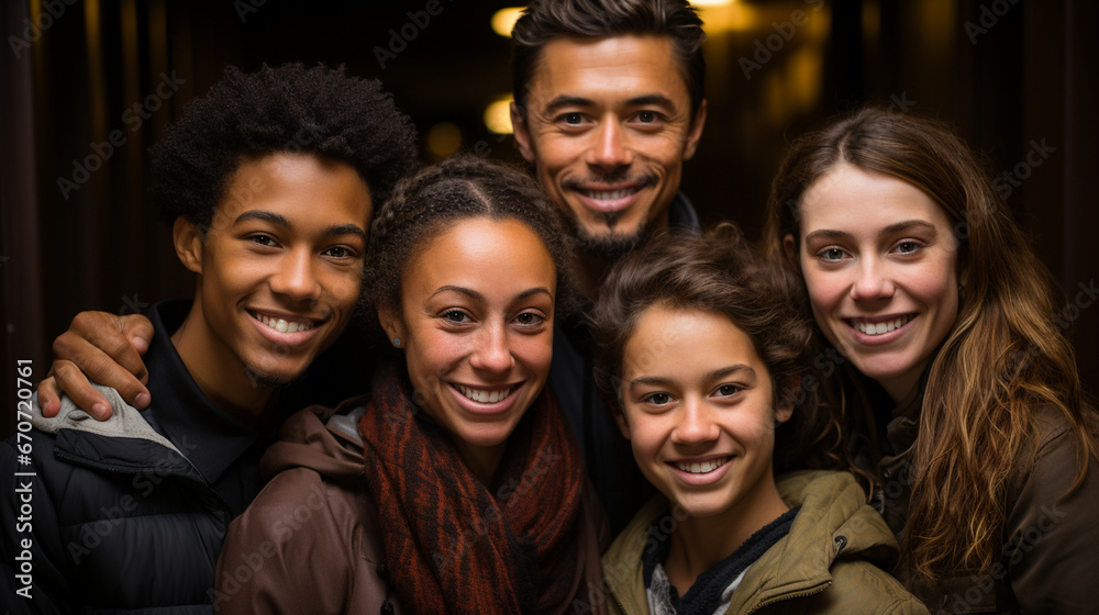 A multicultural family, each member representing a different ethnicity