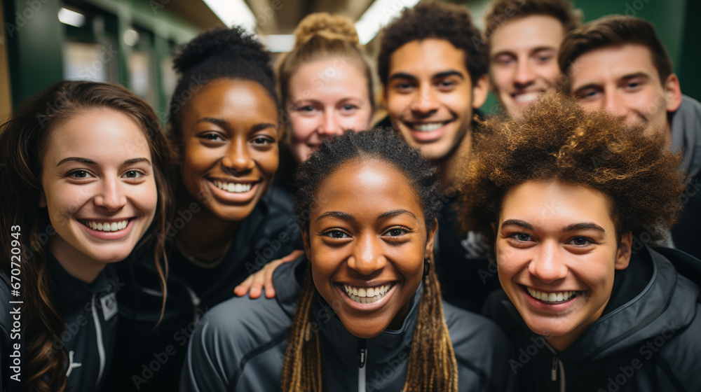 A sports team with players from diverse ethnic backgrounds A sports team with players from diverse ethnic backgrounds