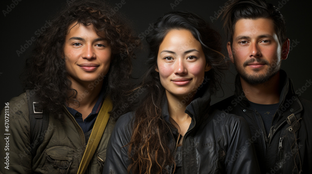 A series of portraits illustrating the unique features of different ethnicities A series of portraits illustrating the unique features of different ethnicities