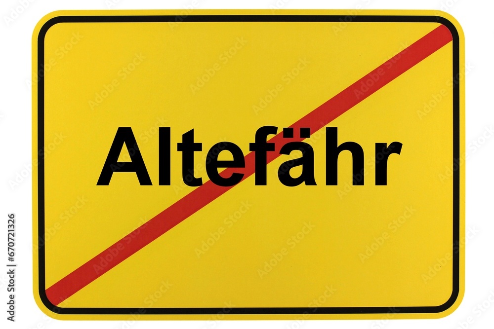 Illustration eines Ortsschildes der Gemeinde Altefähr in Mecklenburg-Vorpommern