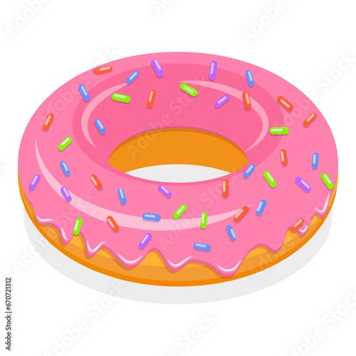 3D Isometric Flat Vector Set of Set Of Rubber Rings, Inflatable Swimming Toys. Item 6