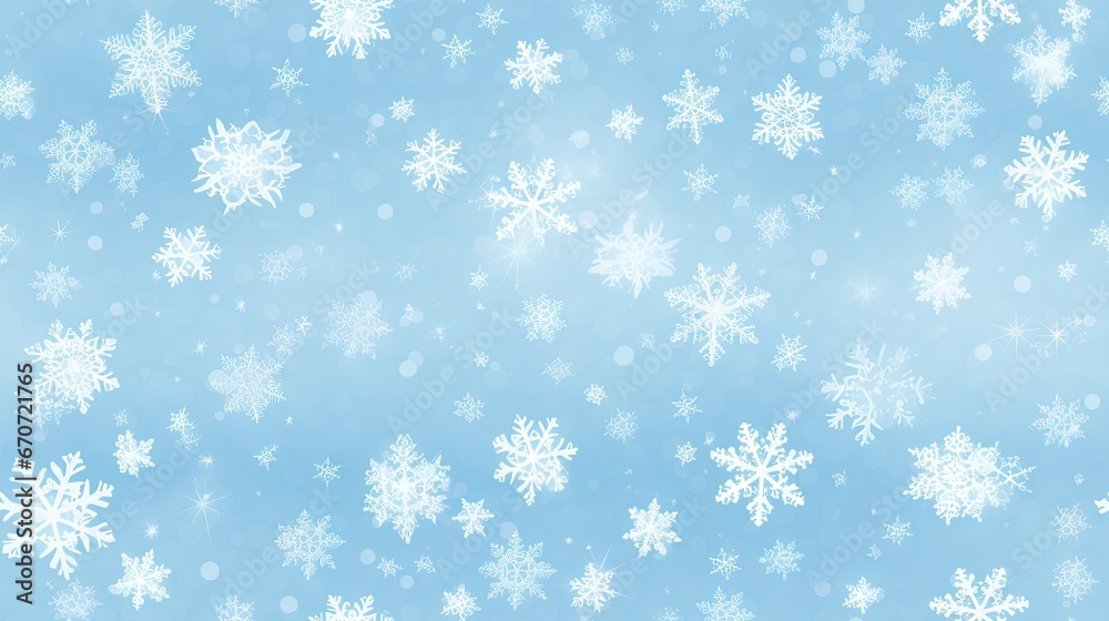  a lot of snow flakes on a blue background with white snow flakes on the top of the snow flakes.  generative ai