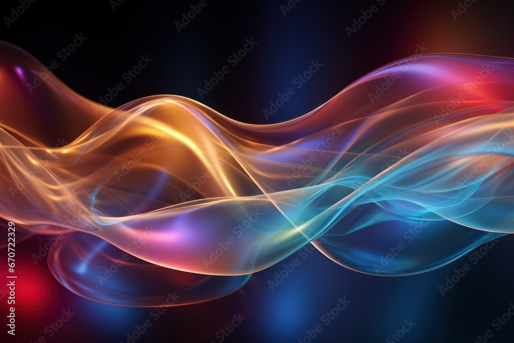 Abstract futuristic backdrop with glowing waves and neon lines. concept of energy, technology and innovation. Vibrant, artistic, and innovative concept Abstract futuristic backdrop with glowing waves and neon lines. concept of energy, technology and innovation. Vibrant, artistic, and innovative concept