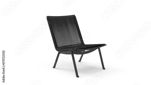 black modern amrcahir isolated on white background. Furniture collection