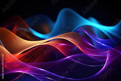 Abstract futuristic backdrop with glowing waves and neon lines. concept of energy, technology and innovation. Vibrant, artistic, and innovative concept