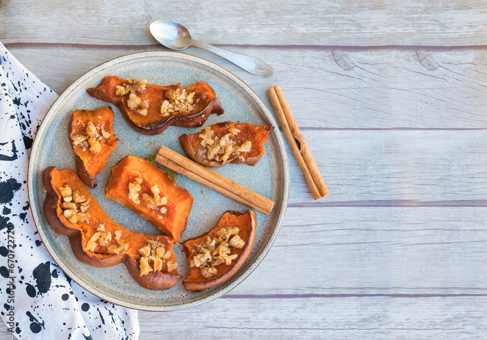 Roasted Pumpkin Slices with Walnuts