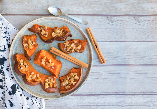 Roasted Pumpkin Slices with Walnuts