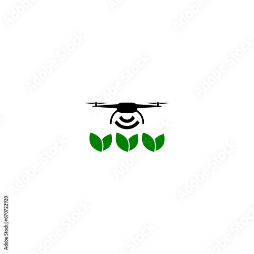 Smart drone farm icon isolated on white background