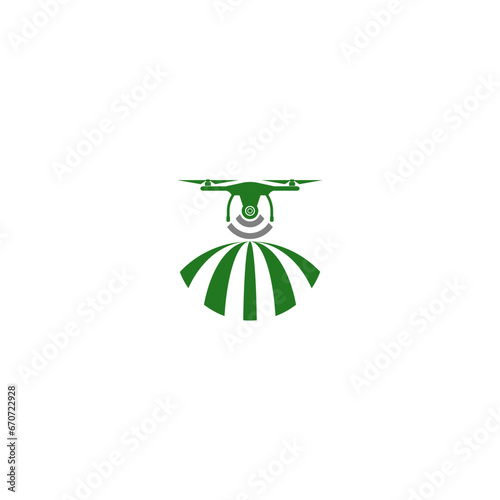 Smart drone farm icon isolated on white background