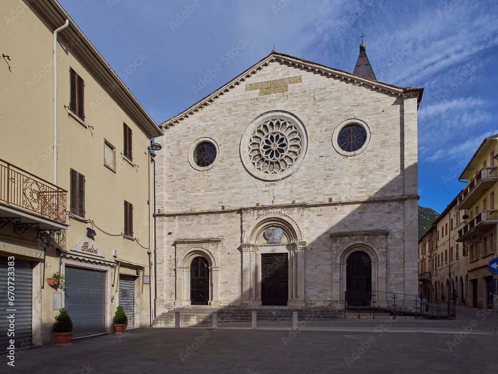 The gothic church of San Benedetto, cathedral of the old town of Gualdo Tadino in Umbria, Italy The gothic church of San Benedetto, cathedral of the old town of Gualdo Tadino in Umbria, Italy