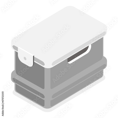3D Isometric Flat Vector Set of Portable Refrigerators, Cooler Boxes. Item 6
