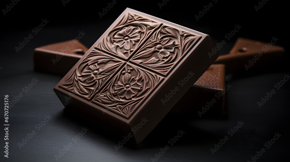 Fototapeta premium Beautiful tasty chocolate bar illustration