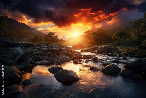 Beautiful mountain landscape during sunset © Alcuin
