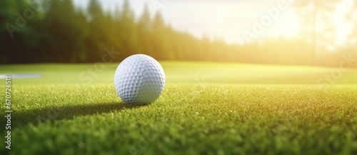 Idyllic Golfing Moment: Ball Resting on Fresh Green Fairway