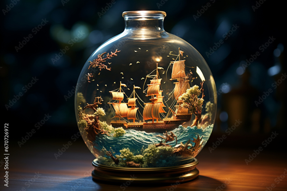 Miniature Realms: Ship in a Bottle - Generative AI Miniature Realms: Ship in a Bottle - Generative AI