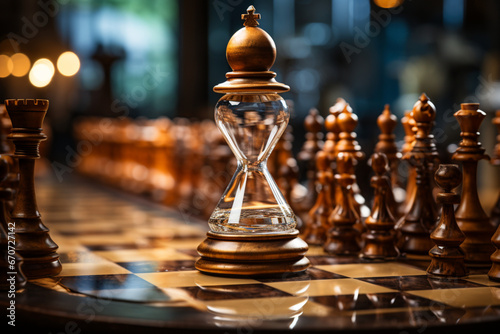 Eternal Strategy: Chessboard & Hourglass - Generative AI